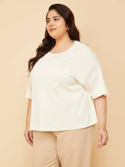 max - Women Solid Oversized Boxy T-Shirt