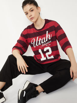max - Women Embroidered Crop T-Shirt