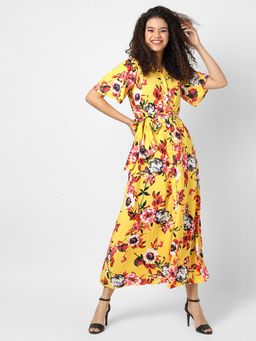 PINACOLADA - Women Multi-Color Floral Design Stylish Casual Maxi Dresses