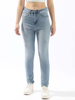 High Star - Women Blue Cotton Skinny Fit Regular Jeans