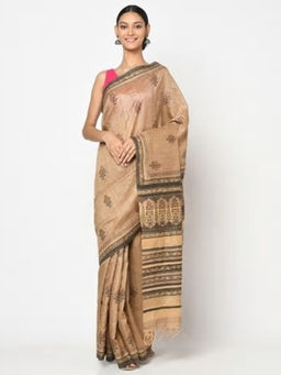 Fabindia - Silk Tussar Block Print Sari