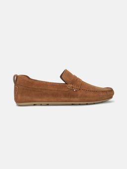 Tommy Hilfiger - Solid Khaki Leather Loafers