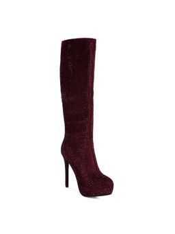 London Rag - Embellished Burgundy Casual Boots