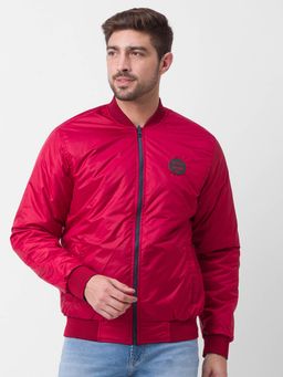 Spykar - Navy Blue Deep Red Polyester Full Sleeve Casual Jacket for Men