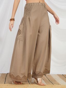 BOHOLYFE - Desert Dune Cotton Palazzo - Beige