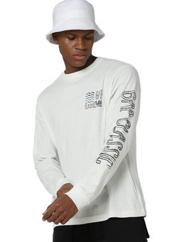 GAP - Men White Logo Printed Round Neck T-shirt