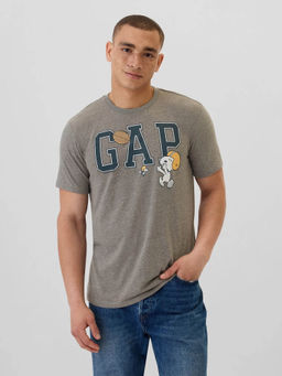 GAP - Men Grey Graphic Round Neck Regular T-Shirt