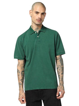 GAP - Men Green Relaxed Fit Polo T-shirt