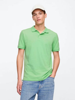 GAP - Men Green Half Sleeve Polo T-shirt