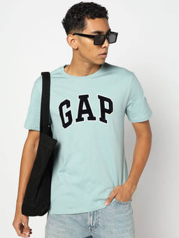 GAP - Men Green Crew Neck Logo T-shirt