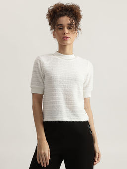 ELLE - Women White Short Sleeves T-Shirt