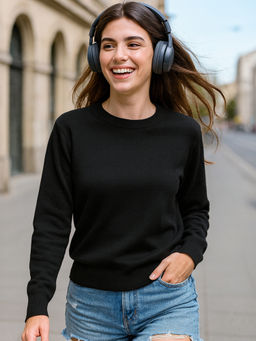 Bewakoof - Women's Black Oversized Sweater