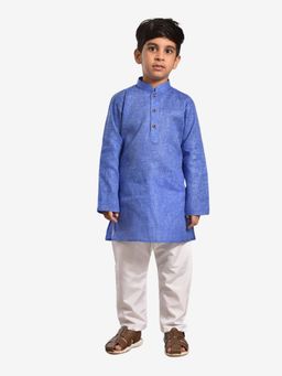 Pehanaava - Boys Designer Cotton Kurta & Pyjama Blue (Set of 2)