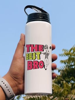 Indigifts - Sipper Water Bottle The Best Bro Printed Bottle, 750ml, Sports Bottle