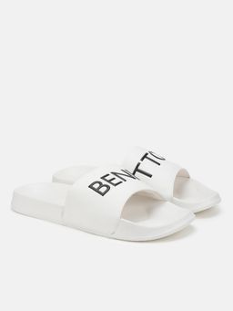 United Colors of Benetton - Men White PU Sliders