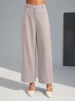 Vastramay - Women Lavender Solid/Plain Silk Blend Pant