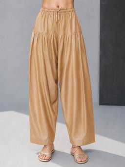 Vastramay - Women Rose Gold Solid/Plain Viscose Salwar