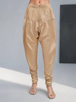 Vastramay - Women Beige Solid/Plain Viscose Churidar