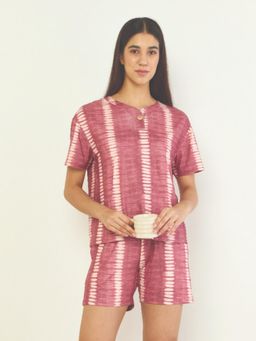 Sweet Dreams - Women Brown Tie and dye Top with Shorts