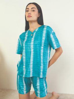 Sweet Dreams - Women Aqua Tie and dye Top with Shorts