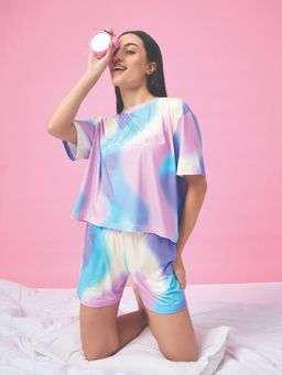 Sweet Dreams - Women Lavender Tie and dye Top with Shorts