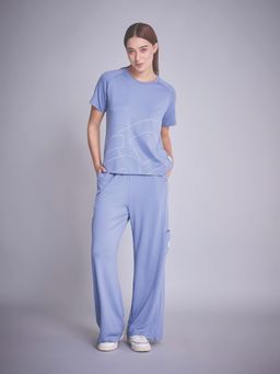 Sweet Dreams - Women Blue Abstract Printed Top with Pyjama