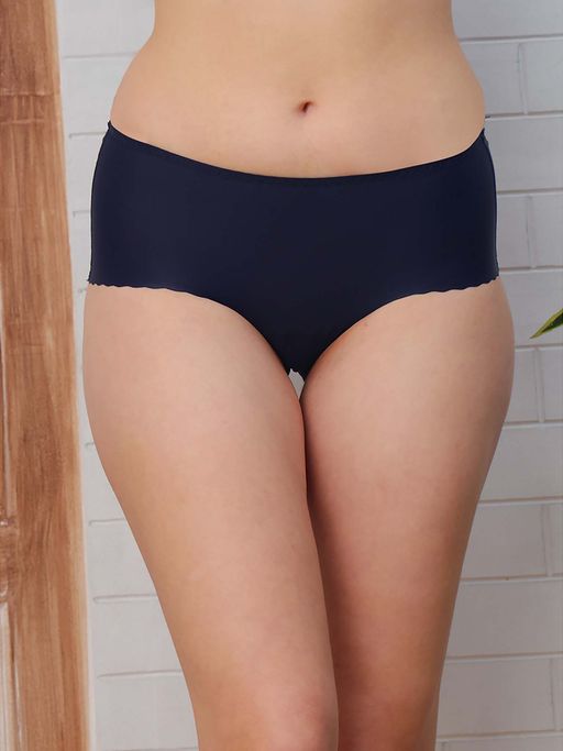 PrettyCat Women Blue Mid Rise Solid Hipster Panty