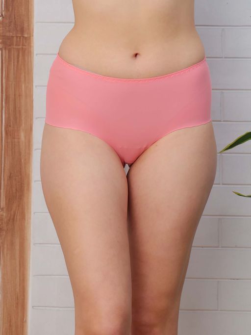PrettyCat Women Pink Mid Rise Solid Hipster Panty