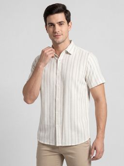 R&B - Off White Stripes Casual Pure Cotton Shirt