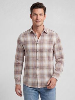 R&B - Maroon Checks Casual Pure Cotton Shirt