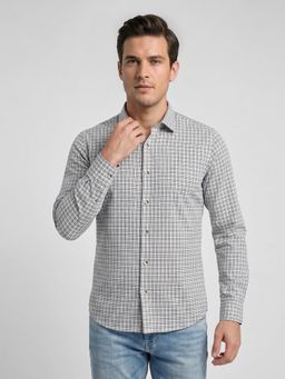 R&B - Brown Checks Casual Pure Cotton Shirt