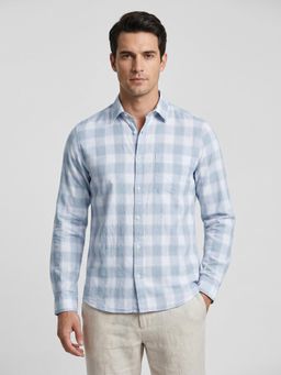 R&B - Blue Checks Casual Pure Cotton Shirt