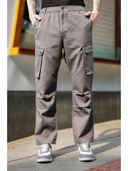 Eszett - Grey Solid/Plain Casual Cotton Cargo