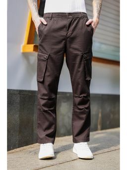 Eszett - Brown Solid/Plain Casual Cotton Cargo