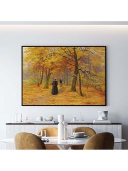 ARTCREST - A Forest Walk In Autumn Painting Black Box Framed Canvas