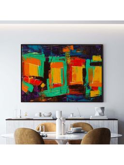 ARTCREST - Amalgamation Of Colors Abstract Painting Black Box Framed Canvas
