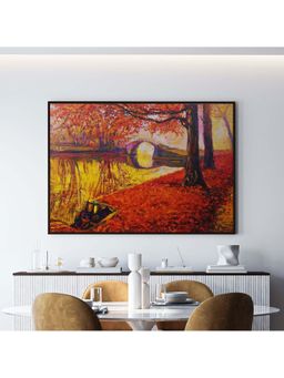 ARTCREST - Autumn L&Scape Painting Black Box Framed Canvas