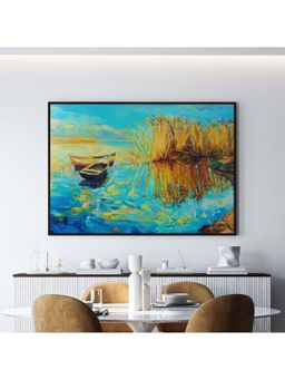ARTCREST - Baeutiful Lake Painting Black Box Framed Canvas