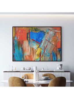 ARTCREST - Multi-Color Abstract Art Black Box Framed Painting