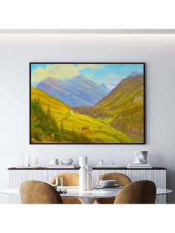ARTCREST - Between The Mountains Painting Black Box Framed Canvas