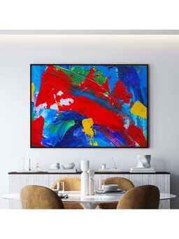 ARTCREST - Multi-Color Abstract Art Palette Black Box Framed Painting