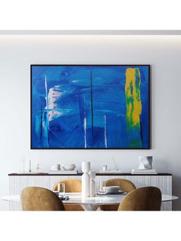 ARTCREST - Abstract Art Blue Black Box Framed Painting