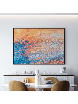 ARTCREST - Cells Abstract Art Painting Black Box Framed Canvas