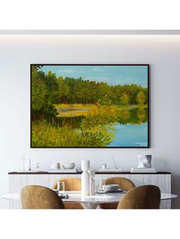 ARTCREST - Coniferous Forest Painting Black Box Framed Canvas