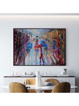 ARTCREST - Crossing The Street Painting Black Box Framed Canvas