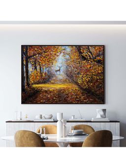 ARTCREST - Deer In The Park Painting Black Box Framed Canvas