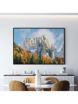 ARTCREST - Dolomites Mountain Painting Black Box Framed Canvas