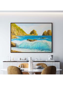 ARTCREST - Faraglioni On Island Capri Painting Black Box Framed Canvas