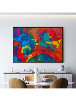 ARTCREST - Vibrant Colors Abstract Black Box Framed Canvas