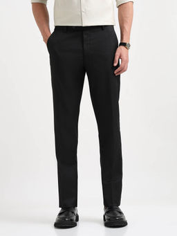 Arrow - Men's Black Striped Straight Fit Trouser